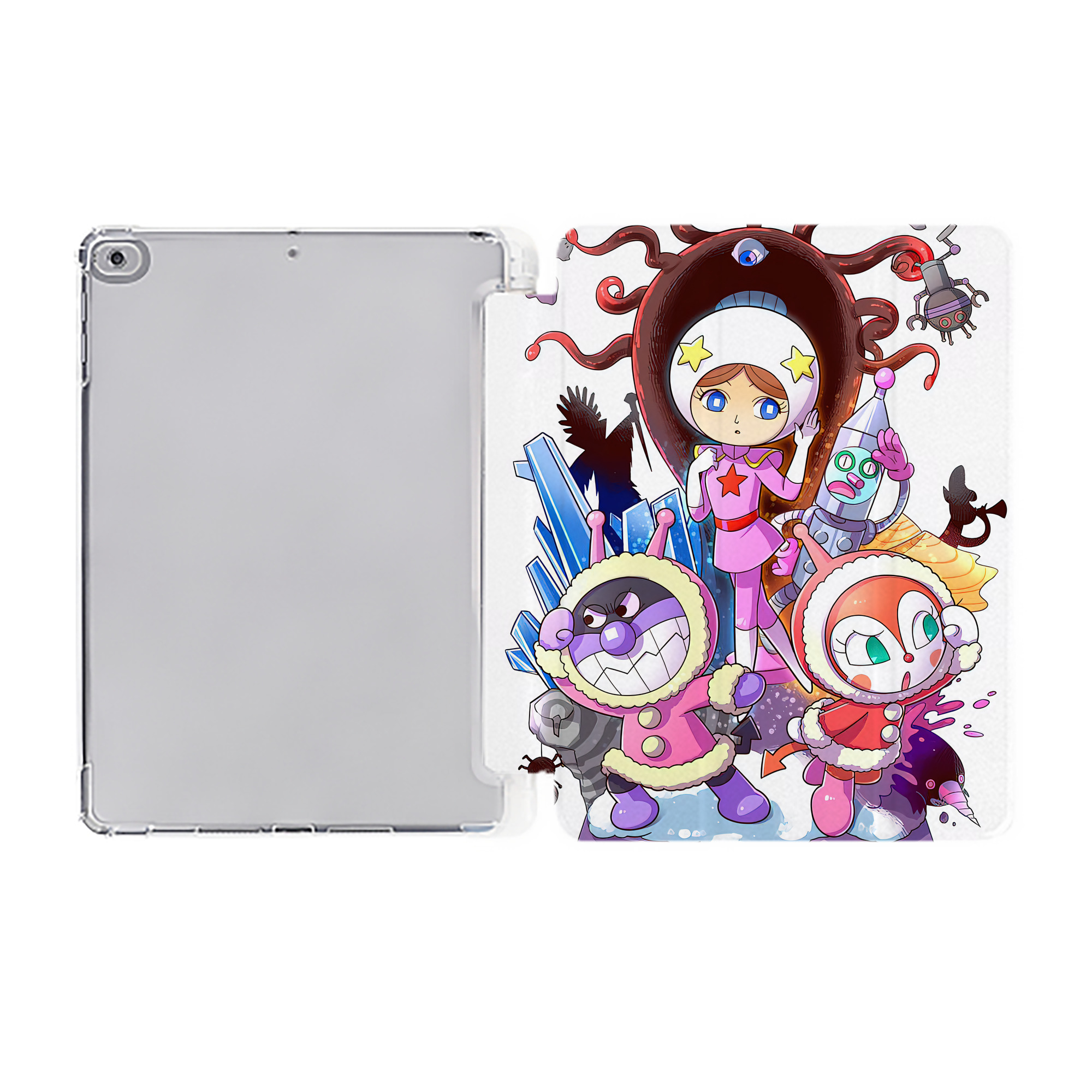 （画像用） アンパンマン Anpanman IPad ケース ペン収納付き 三つ折りスタンド PUレザー×シリコン 対応機種9.5/10.5/10.9インチ